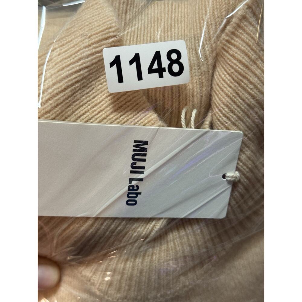 NWT Muji Labo Women’s Yak Wool Blend Turtleneck Sweater M Light Orange - Picture 8 of 8